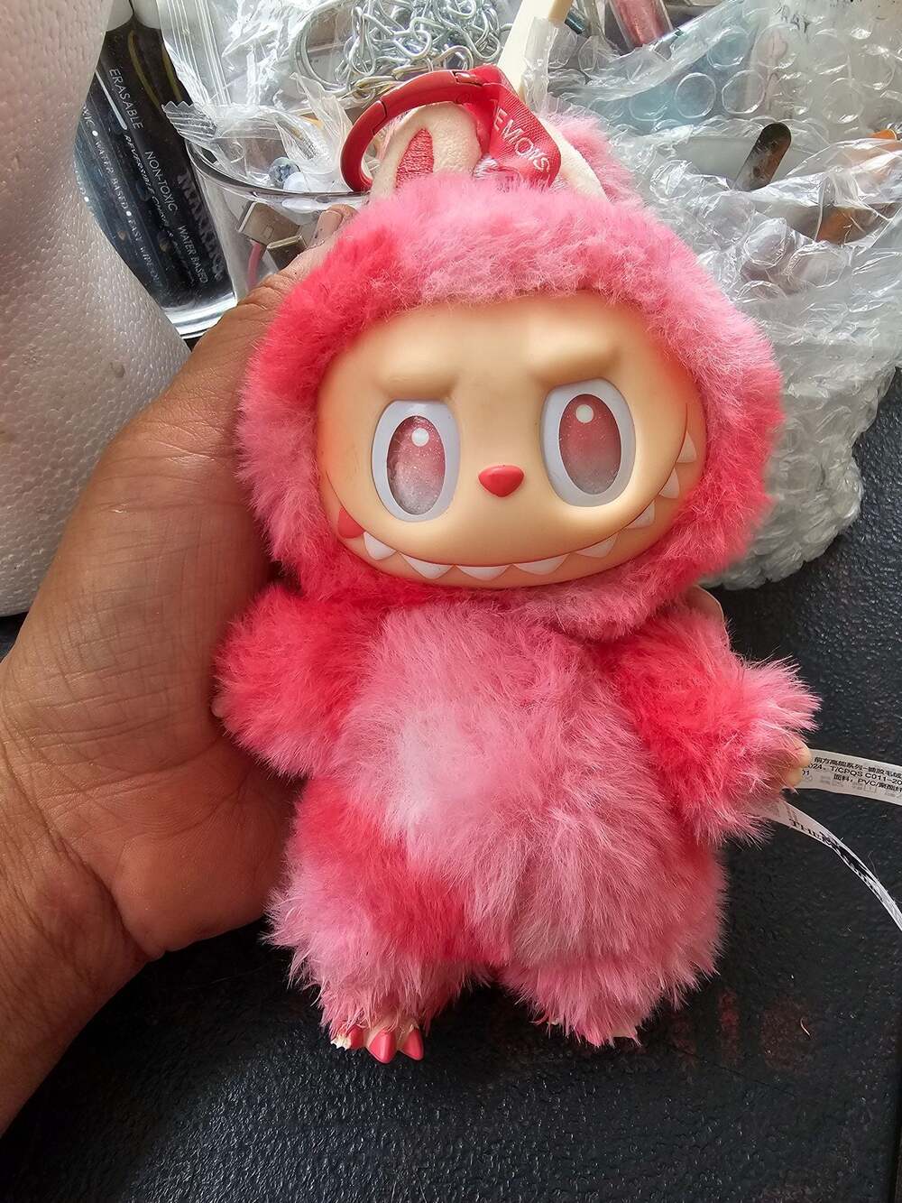 POP MART The Monsters Big Into Energy Series Vinyl Plush Doll Keyring - Pink